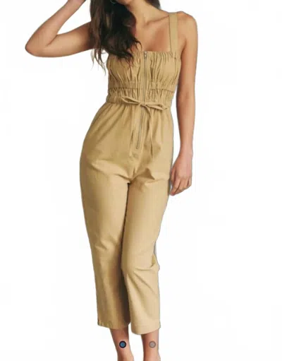 Mustard Seed Ruched Jumpsuit In Beige In Neutral
