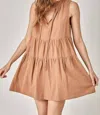 Mustard Seed Ruffle Sleeveless Dress In Taupe In Grey