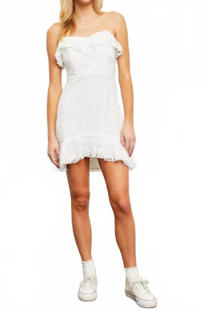 Mustard Seed Ruffle Tube Mini Dress In White
