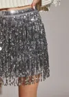 Mustard Seed Sequin Skort In Pewter In Grey