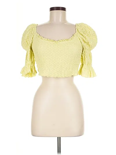Pre-owned Mustard Seed Short Sleeve Blouse In Yellow