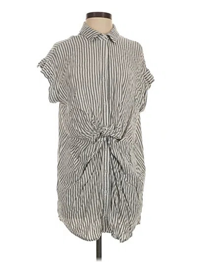 Pre-owned Mustard Seed Short Sleeve Button Down Shirt In Silver