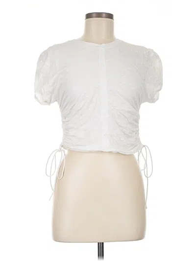 Pre-owned Mustard Seed Short Sleeve Top White Sweetheart Neckline Tops