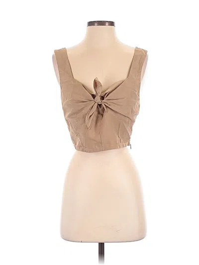 Pre-owned Mustard Seed Sleeveless Blouse In Tan