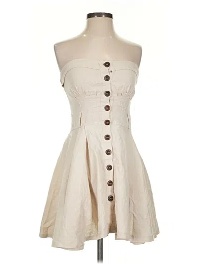 Pre-owned Mustard Seed Sleeveless Button Down Shirt In Brown