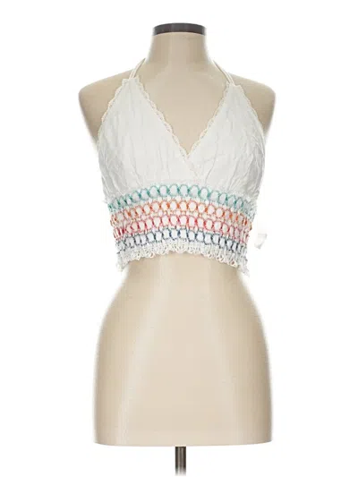 Mustard Seed Sleeveless Top White Halter Neckline Tops