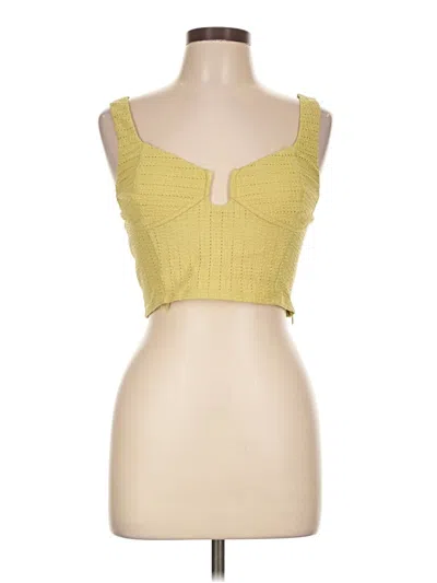 Pre-owned Mustard Seed Sleeveless Top Yellow Sweetheart Neckline Tops