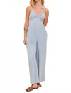 Mustard Seed Strappy Back Denim Jumpsuit In Icy Blue In Blue