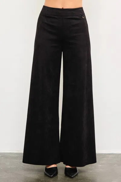 Mustard Seed Suede Wide Pants In Black
