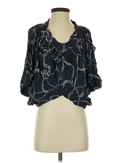 Pre-owned Mustard Seed Tank Top Black Tie Neck Tops