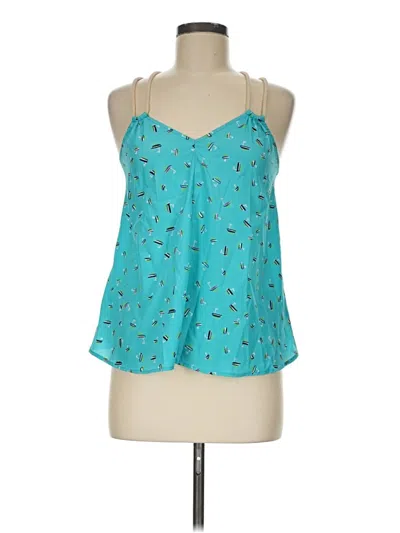 Pre-owned Mustard Seed Tank Top Teal Halter Neckline Tops
