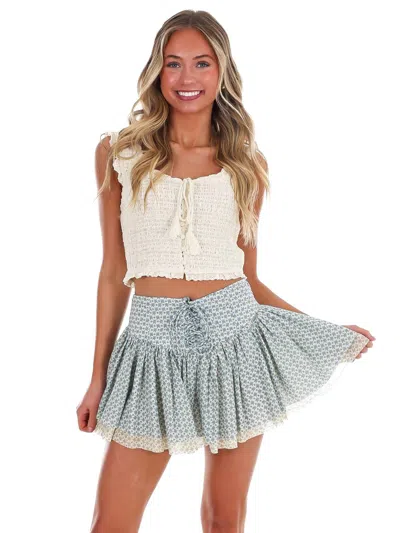 Mustard Seed This Is Heaven Smocked Eyelet Top In Natural In White