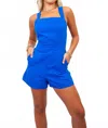 Mustard Seed Tie Back Denim Romper In Blue In Blue