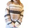 Mustard Seed Turtleneck Mixed Yarn Sweater In Brown In Brown