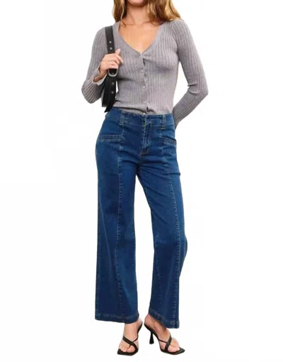 Mustard Seed Wide Leg Two Long Pocket Jeans In Blue