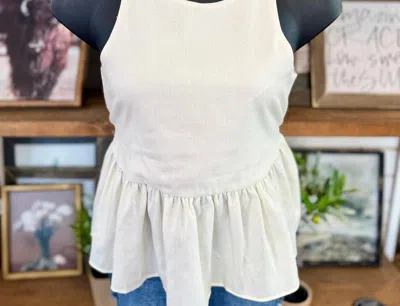 Mustard Seed Women's Halter Neck Tie-waist Top In Cream In Multi