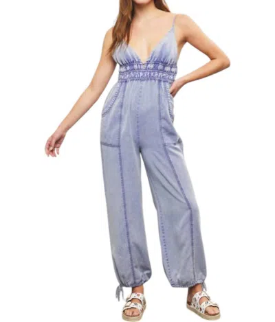 Mustard Seed Woven Jumpsuit In Slate Grey In Gray