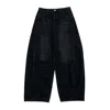 Mute By Jl Kai Black Barrel Leg Jeans In Black