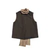 Mute By Jl Women's August Wool Vest With Scarf Dark Brown In Brown