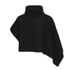 Mute By Jl Women's Black Asymmetrical Rib-knit Merino Wool Neck Warmer