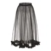 Mute By Jl Women's Black Sheer Tulle Midi Skirt