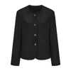 Mute By Jl Women's Black Textured Classic Box Jacket