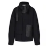 Mute By Jl Women's Blue / Black Navy Gv Cut Vegan Leather Detailed Jacket In Blue/black