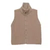 Mute By Jl Women's Brown Knitted Down Vest With Zip In Brown