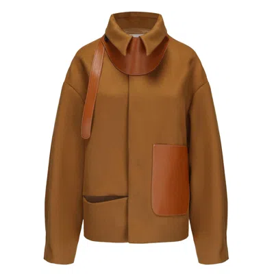 Mute By Jl Women's Brown Tan Gv Cut Vegan Leather Detailed Jacket