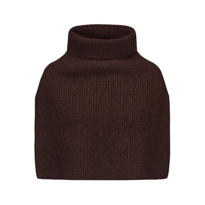 Mute By Jl Women's Brown Wool Neck Warmer Chocolate