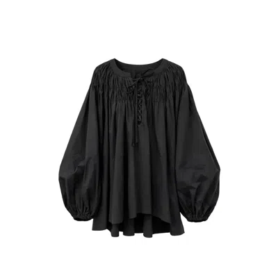 Mute By Jl Women's Gathered Blouse Black