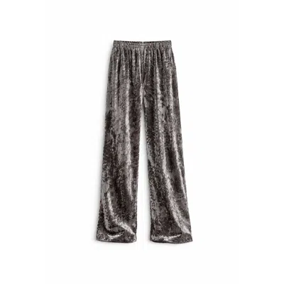 Mute By Jl Women's Green Velvet Pants In Silver
