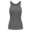 Mute By Jl Women's Grey Ecorib High-neck Tank