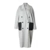 Mute By Jl Women's Grey Marie Vicuña Blended Oversized Coat - Light Gray In Grey