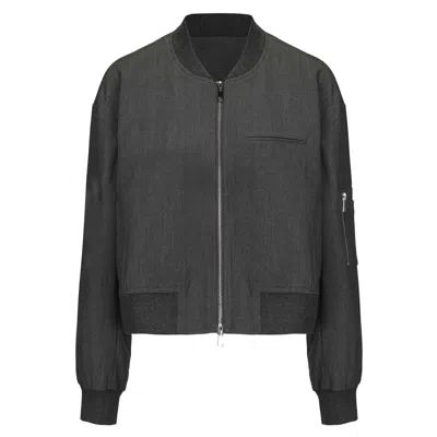 Mute By Jl Women's Grey Refined Bomber Jacket