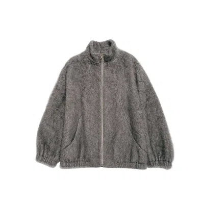 Mute By Jl Women's Grey Rui Brushed Wool-cashmere Bomber In Gray