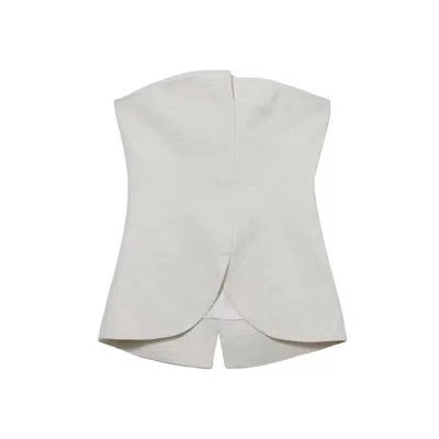 Mute By Jl Women's Linen Blend Strapless Top White