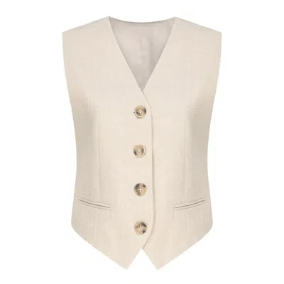 Mute By Jl Women's Neutrals Aria Cotton-linen Suit Vest