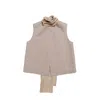 Mute By Jl Women's Neutrals August Wool Vest With Scarf Beige In Sand