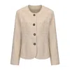 Mute By Jl Women's Neutrals Beige Textured Classic Box Jacket