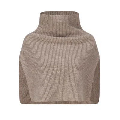 Mute By Jl Women's Neutrals Merino Neck Warmer Oatmeal In Brown