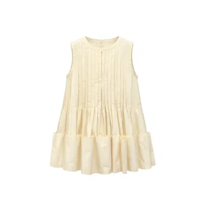 Mute By Jl Women's Neutrals Pintuck Volume Top Beige In Brown