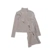 Mute By Jl Women's Neutrals Rowan Velvet Draped Two-piece Set In Gray