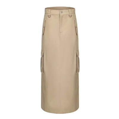 Mute By Jl Women's Neutrals Versatile Cargo Pencil Skirt Khaki