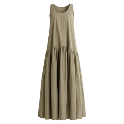 Mute By Jl Women's Neutrals Waves Cotton Maxi Dress In Green