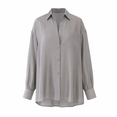 Mute By Jl Women's Sol Semi-sheer Tencel Overshirt Silver Grey In Gray