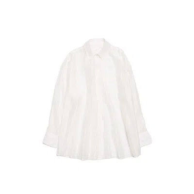 Mute By Jl Women's White Sol Semi-sheer Tencel Overshirt