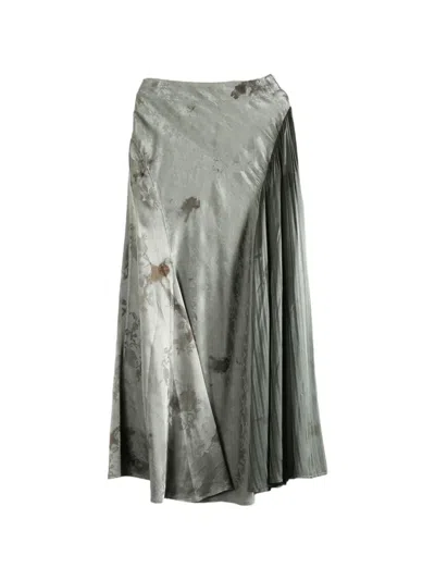 Mutedance Floral-jacquard Skirt In Gray