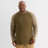Mutual Weave Baseball Mens Crew Neck Long Sleeve Big And Tall T-shirt In Brown