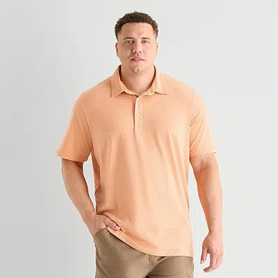 Mutual Weave Big And Tall Mens Regular Fit Short Sleeve Polo Shirt In Pink